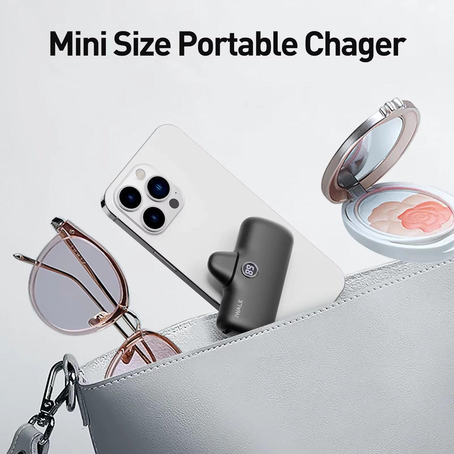 Portable Charger for Iphone All Models: Mini 20W 4800Mah Wireless Power Bank Fast Charging Travel Battery Pack Power Banks