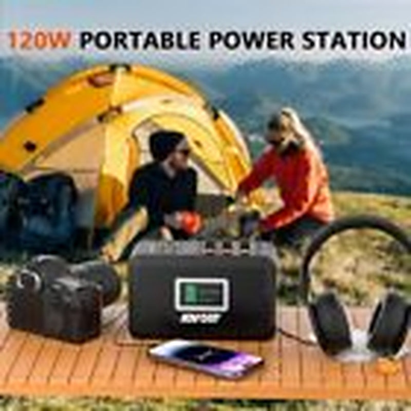 HOWEASY 120W Portable Power Station, 88Wh Solar Generator, Orange and Black