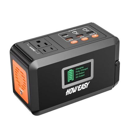 HOWEASY 120W Portable Power Station, 88Wh Solar Generator, Orange and Black