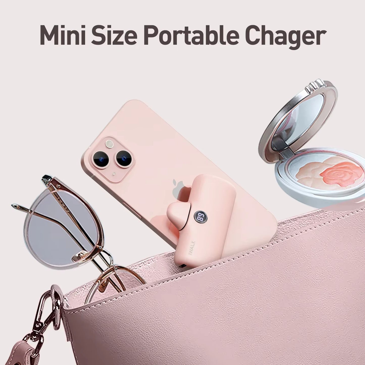 Portable Charger for Iphone All Models: Mini 20W 4800Mah Wireless Power Bank Fast Charging Travel Battery Pack Power Banks